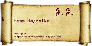 Hess Hajnalka névjegykártya